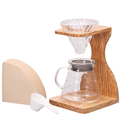 V60 Olive Wood Stand Set